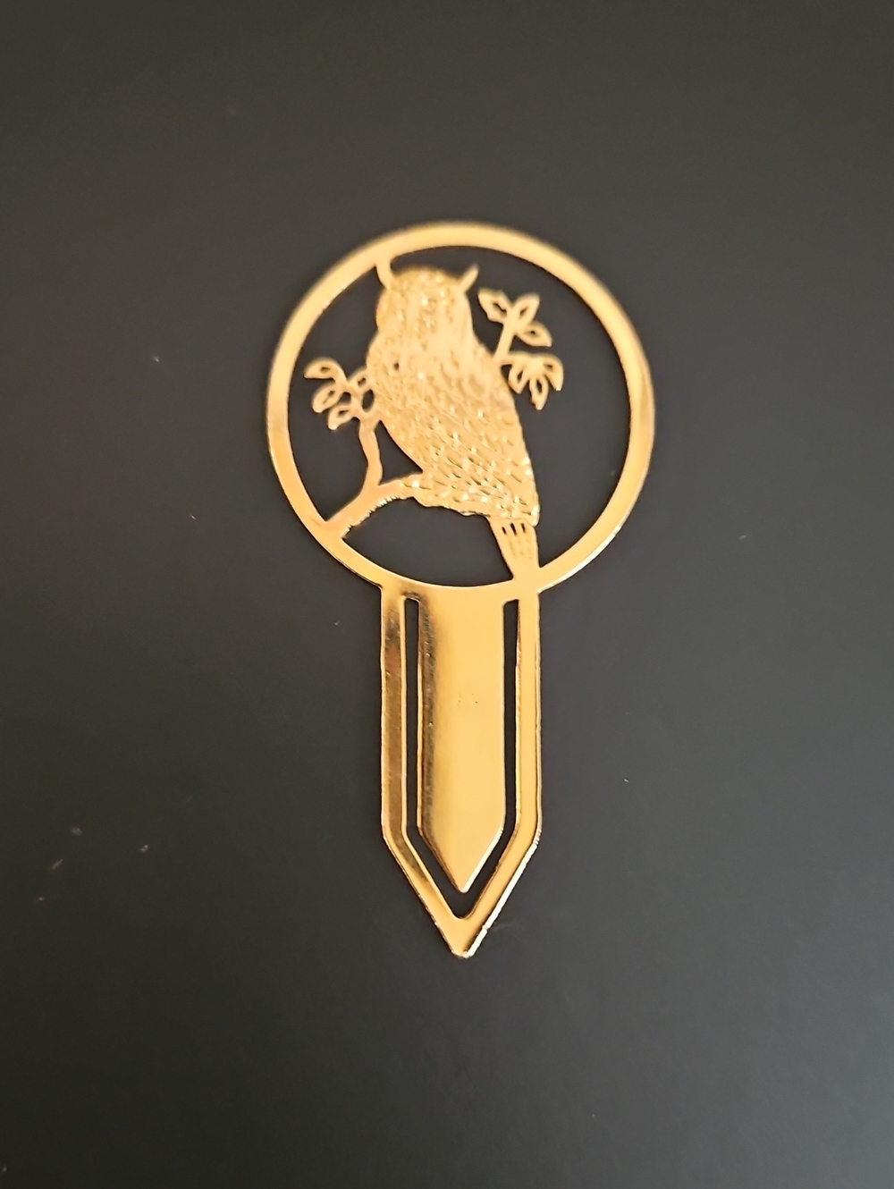 Vintage Goldtone Owl Bookmark